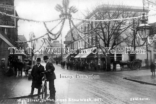 SU 881 - Xmas Show Week, High Street, Sutton, Surrey 1907