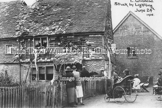 SX 1153 - Cottages Struck By Lightning, East Grinstead, Sussex c1926