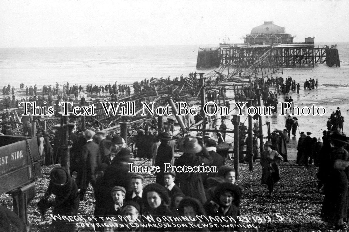 SX 1174 - Wreck Of The Pier, Worthing, Sussex 1913