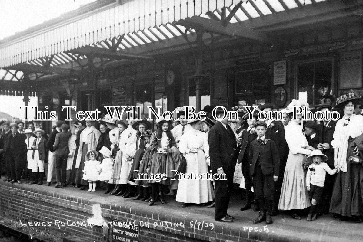 SX 123 - Lewes Road Congregational Outing, Brighton, Sussex c1909