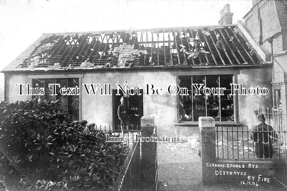 SX 1337 - Ceramic Stores Destroyed By Fire, Rye, Sussex 1904