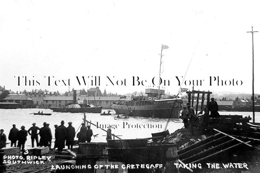 SX 1365 - Launching Of The Cretegaff, Shoreham, Sussex 1920