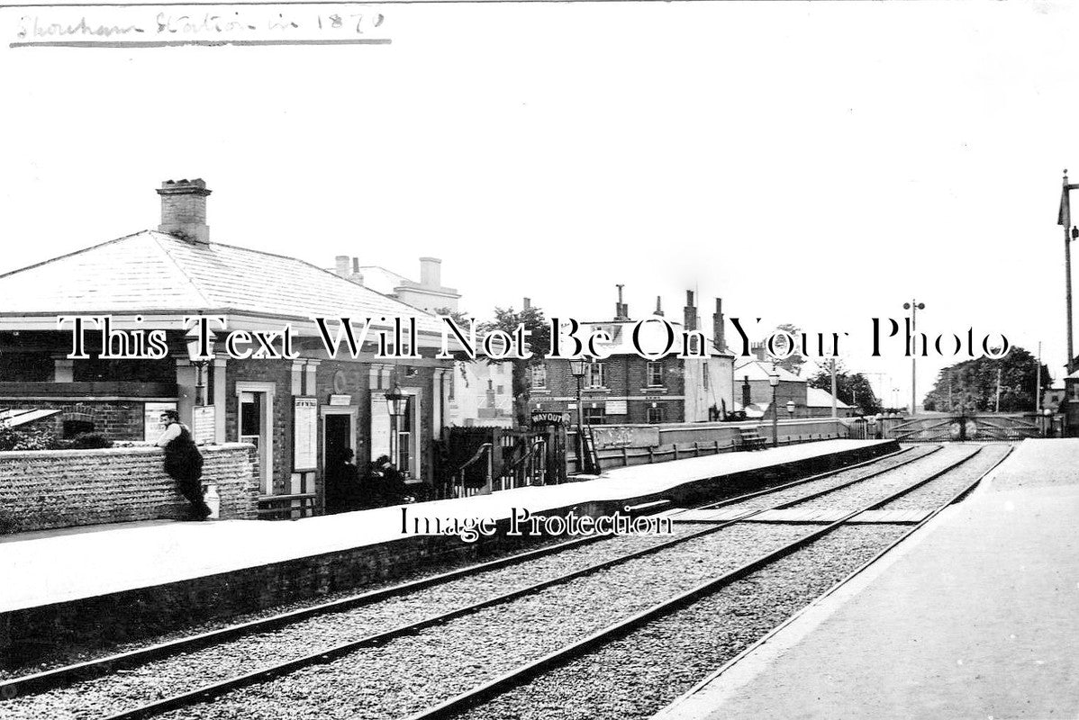 SX 1387 - Shoreham By Sea Railway Station, Sussex c1870