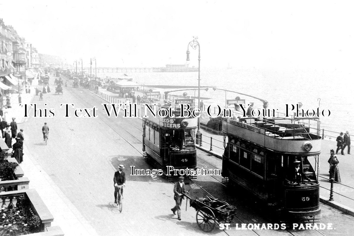 SX 1399 - Trams On St Leonards Parade, Hastings, Sussex