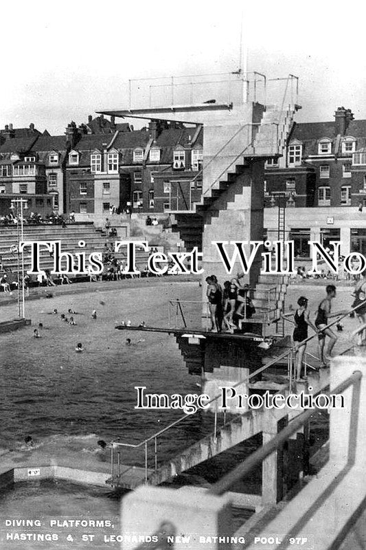 SX 1581 - Diving Platforms, New Bathing Swimming Pool, Hastings, St Leonards, Sussex