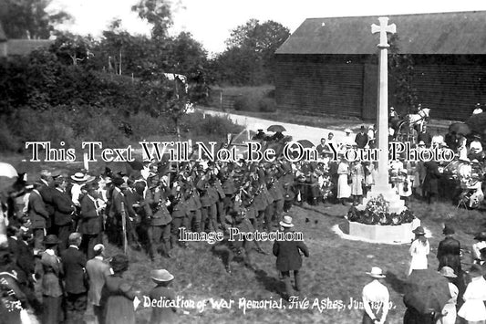 SX 1592 - Five Ashes Dedication Of War Memorial, Sussex 1920