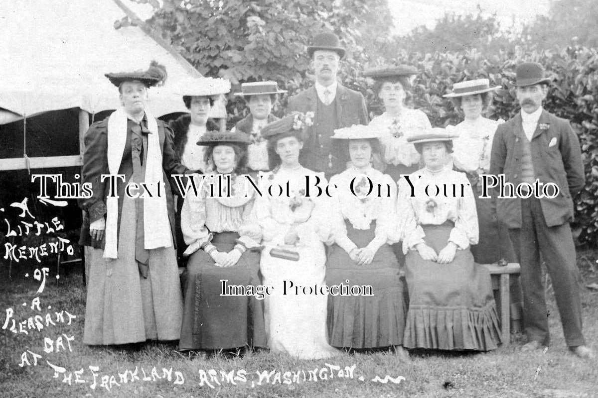 SX 167 - Group Photo, Frankland Arms, Washington, Sussex c1906