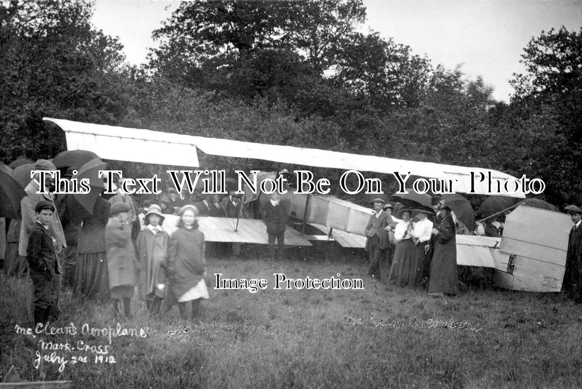 SX 1724 - Mr Mccleans Biplane, Mark Cross, Sussex c1912