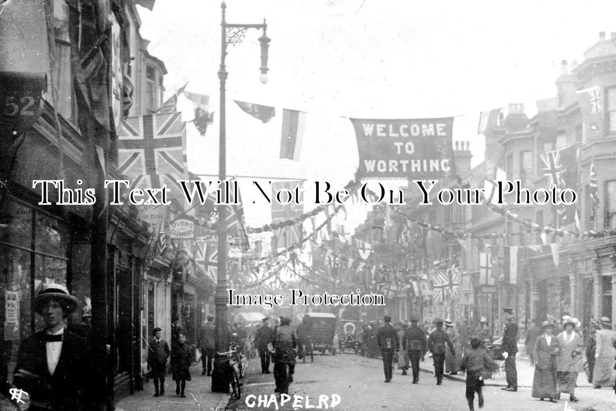 SX 1746 - Edward VII Visit, Chapel Road, Worthing, Sussex 1908