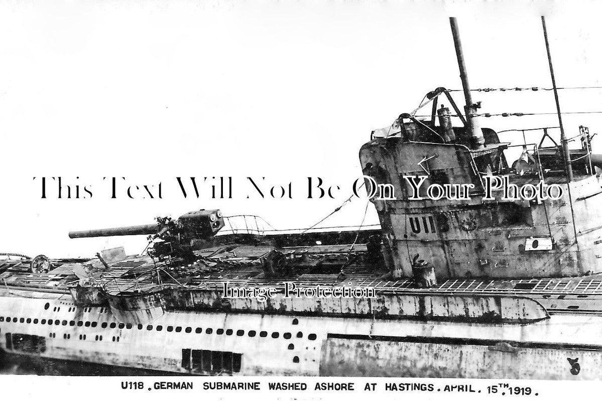 SX 1782 - U118 German Submarine Ashore At Hastings, Sussex 1919