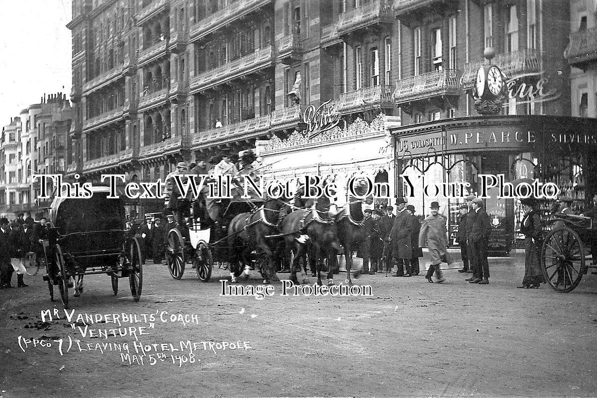SX 1789 - Mr Vanderbilts Coach Venture Leaving Hotel Metropole, Brighton, Sussex
