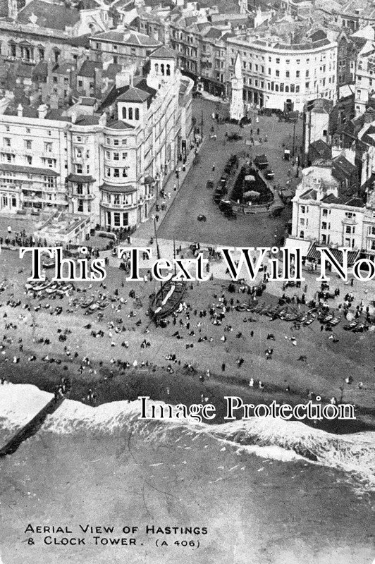 SX 1895 - Aerial View Of Hastings & Clock Tower, Sussex