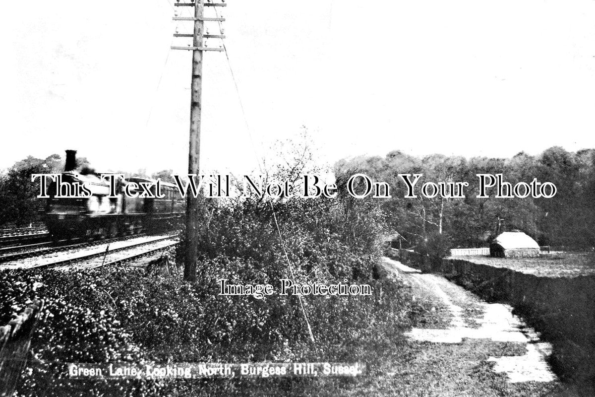 SX 2013 - Steam Railway Train, Burgess Hill, Sussex c1916