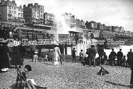 SX 2094 - Volks Electric Car In A Storm At Brighton, Sussex