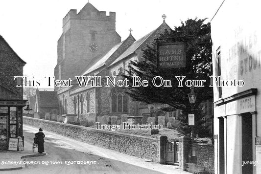 SX 2097 - St Marys Church & Lamb Hotel, Eastbourne, Sussex