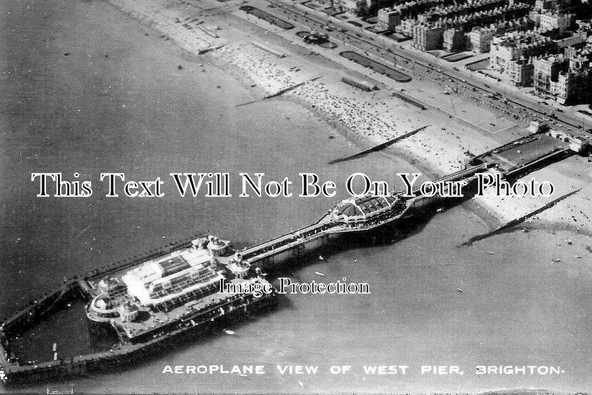SX 2291 - Aeroplane View Of West Pier, Brighton, Sussex c1921
