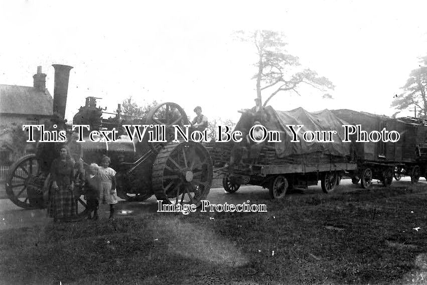 SX 2327 - Steam Traction Engine Pulling Trailers, East Grinstead, Sussex c1921