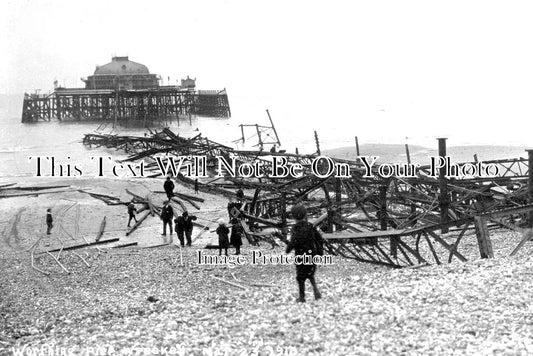 SX 2367 - Wrecked Worthing Pier, Sussex 1913