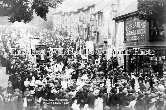SX 240 - St Martins Sunday School Procession, Lewes Road, Brighton, Sussex 1907