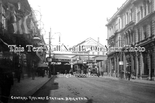 SX 2410 - Brighton Central Railway Station, Sussex c1910