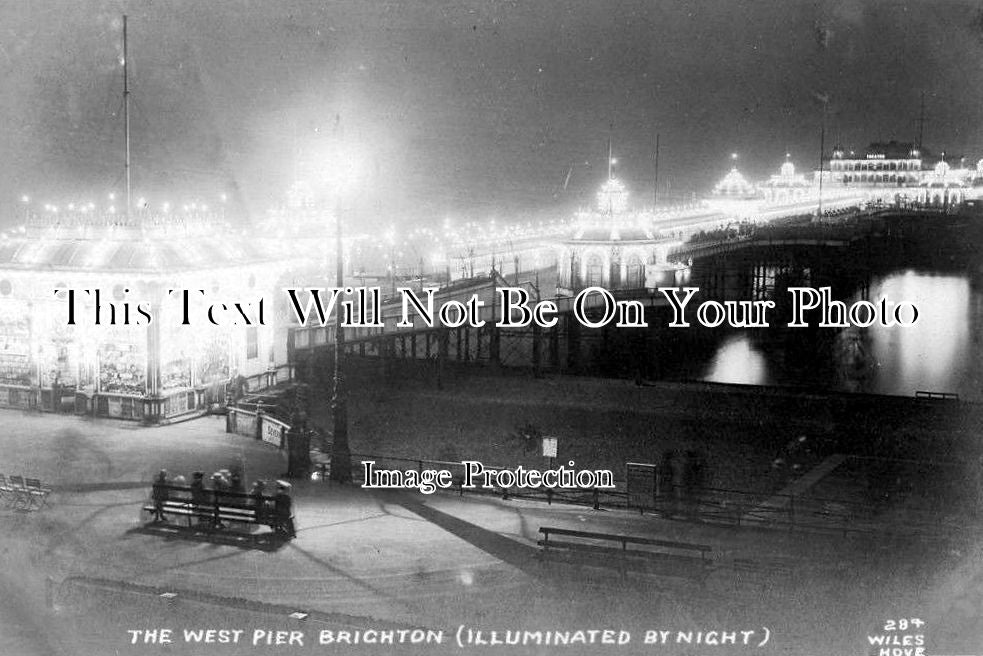 SX 2445 - Brighton West Pier Illuminated At Night, Sussex