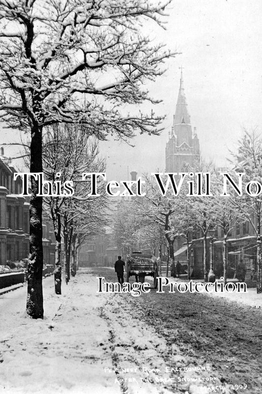 SX 254 - After The Great Snow Storm, Pevensey Road, Eastbourne, Sussex 1909