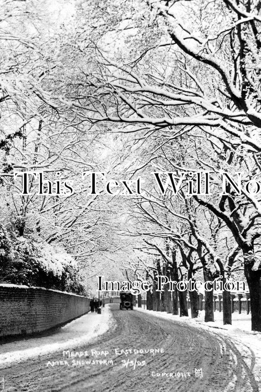 SX 255 - After The Snowstorm, Meads Road, Eastbourne, Sussex 1909