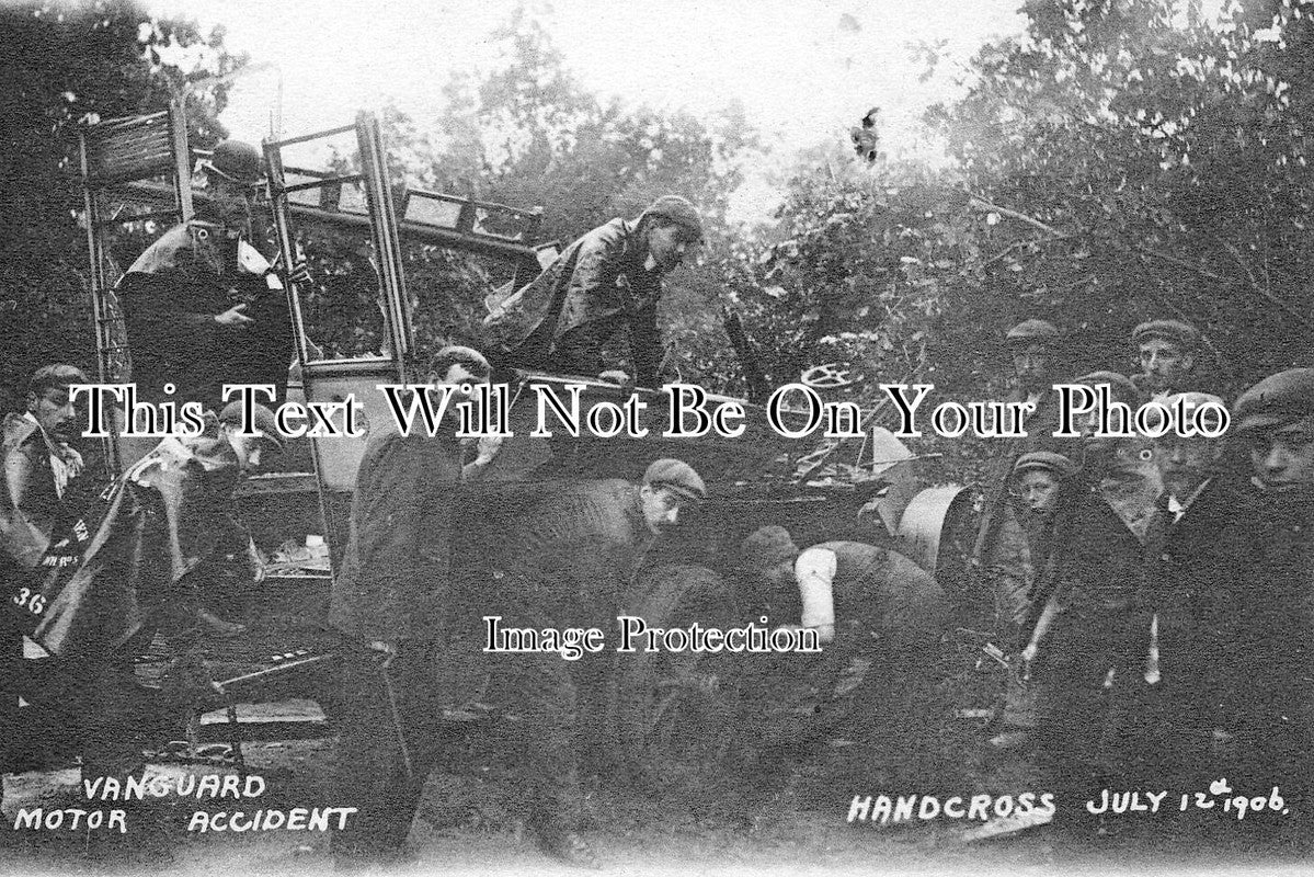 SX 2965 - Vanguard Motor Bus Accident, Handcross, Sussex 1906