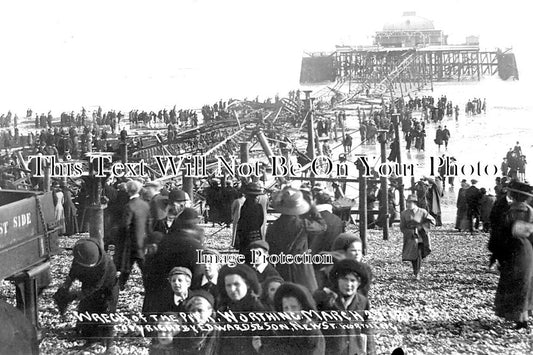 SX 2988 - Wreck Of Pier, Worthing, Sussex 1913