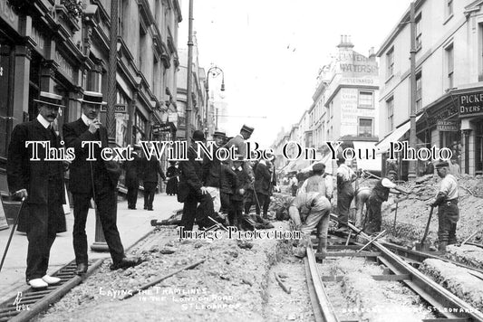 SX 3029 - Laying Tramlines, London Road, St Leonards, Sussex