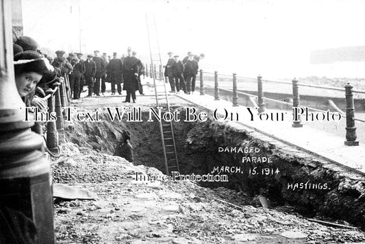 SX 3094 - Damaged Parade, Hastings, Sussex 1914