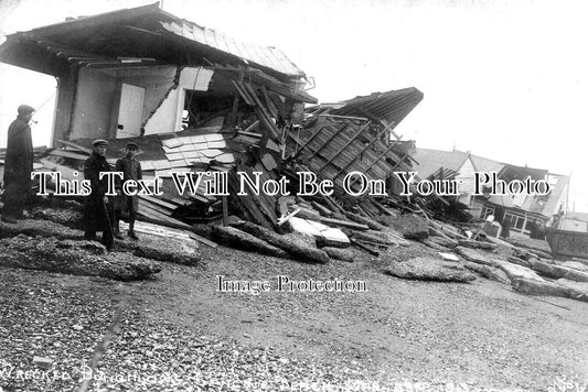 SX 3095 - Wrecked Bungalows, Lancing Beach, Sussex 1913