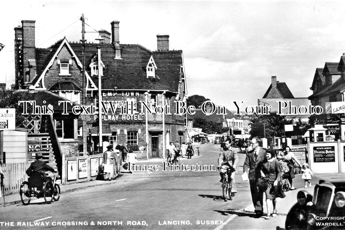 SX 3239 - Railway Crossing & North Road, Lancing, Sussex