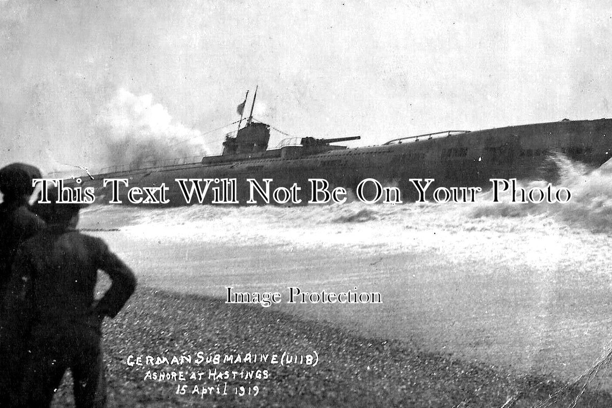 SX 3299 - German Submarine U118 Ashore At Hastings, Sussex 1919