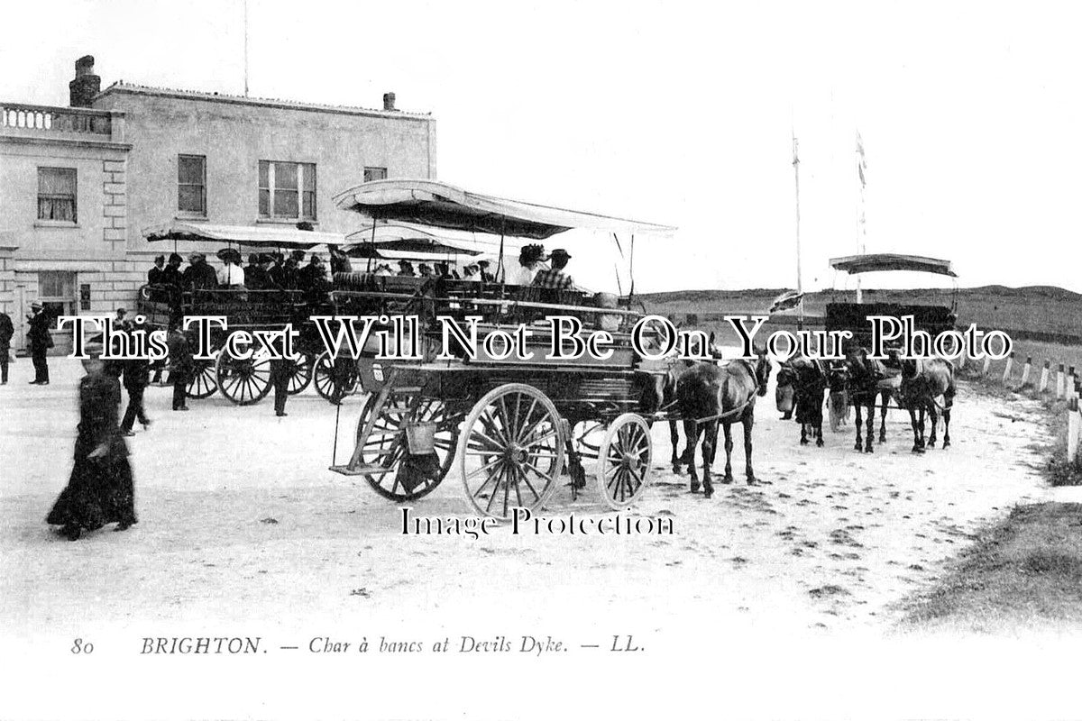 SX 3332 - Charabancs At Devils Dyke, Brighton, Sussex c1906