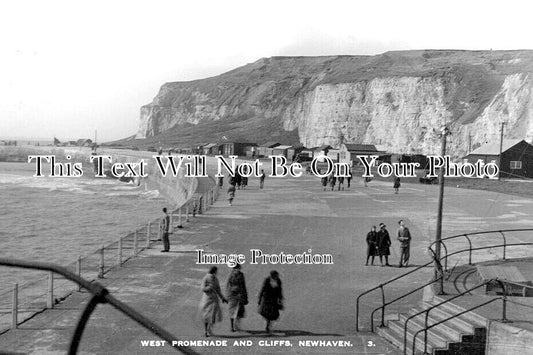 SX 3367 - West Promenade & Cliffs, Newhaven, Sussex