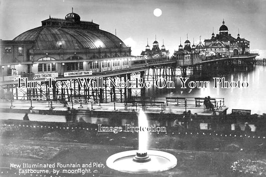 SX 3379 - Fountain & Pier, Eastbourne, Sussex