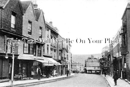 SX 3390 - High Street, Lewes, Sussex c1910