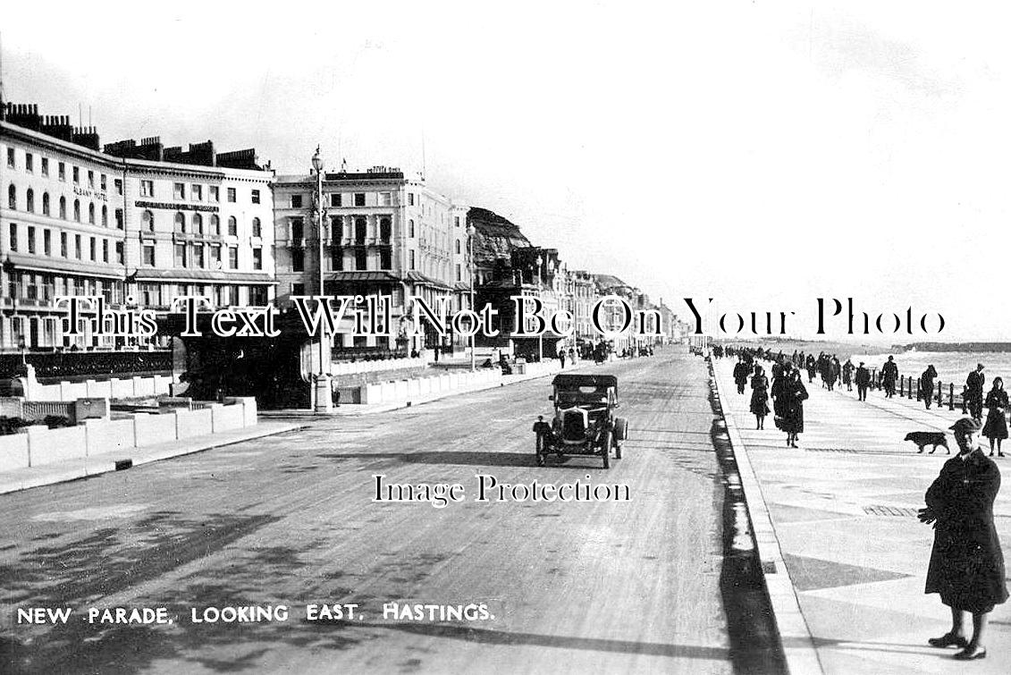 SX 3408 - New Parade Looking East, Hastings, Sussex c1931