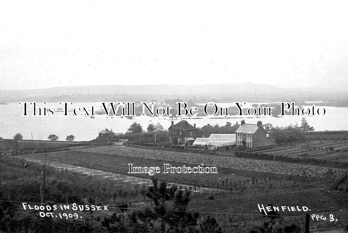 SX 3545 - Floods At Henfield, Sussex 1909