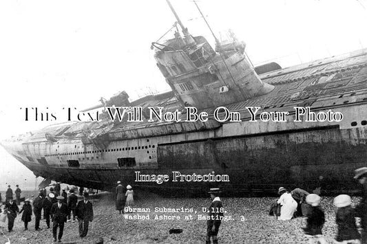 SX 3638 - German Submarine U118 Washed Ashore At Hastings, Sussex 1919
