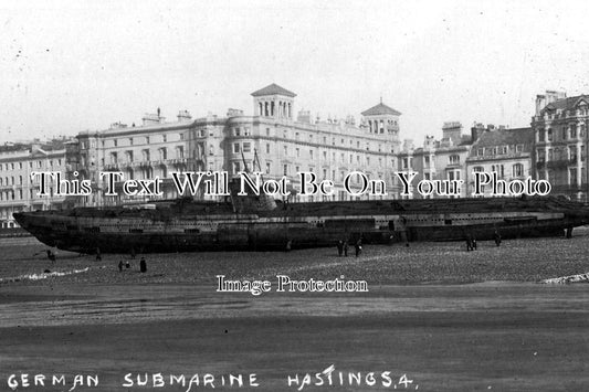 SX 378 - German Submarine U118 Wahed Ashore, Hastings, Sussex