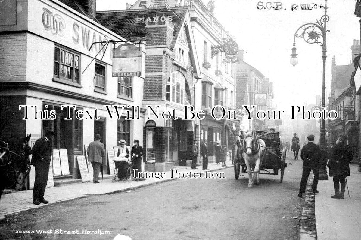 SX 3876 - The Swan Inn Pub, West Street, Horsham, Sussex c1904