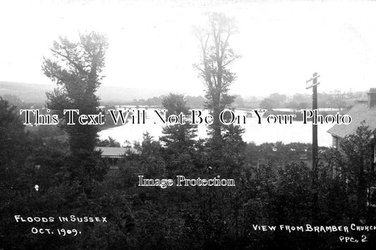 SX 3931 - View Of Floods From Bramber Church, Sussex 1909