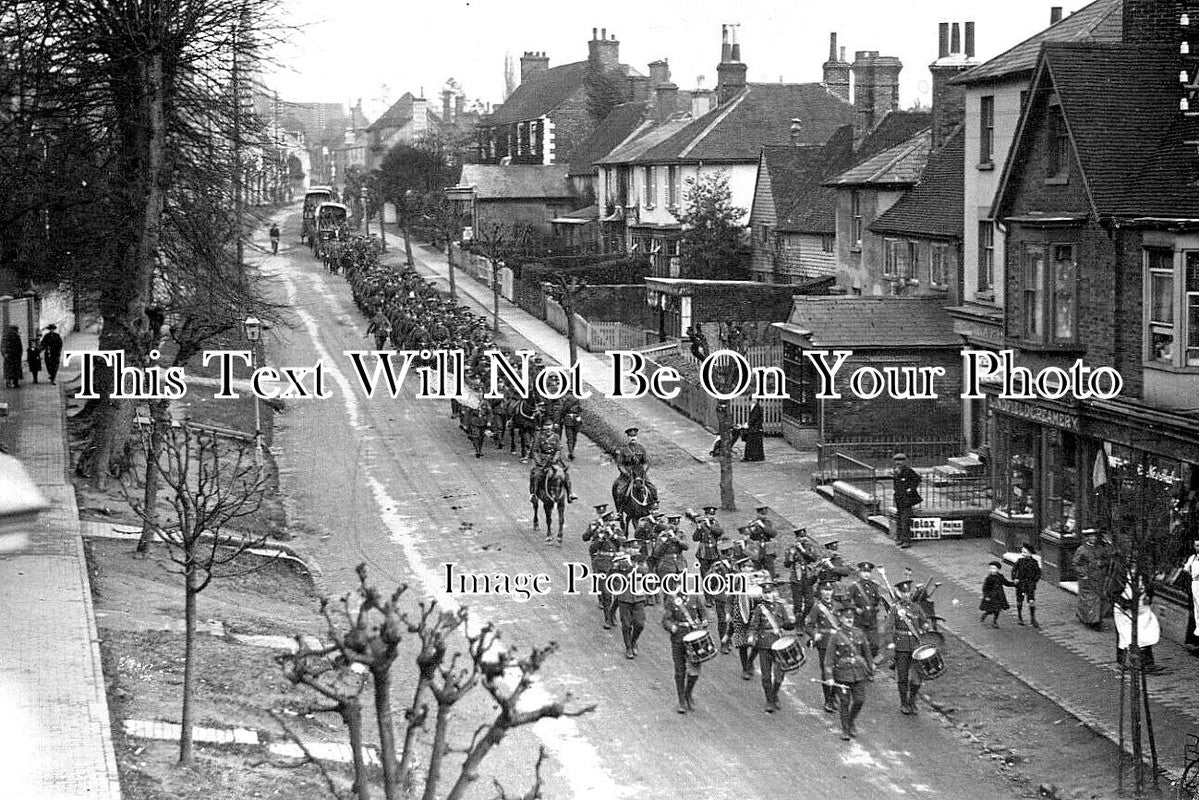 SX 4237 - RAMC & Marching Band, High Street, Lindfield, Sussex WW1