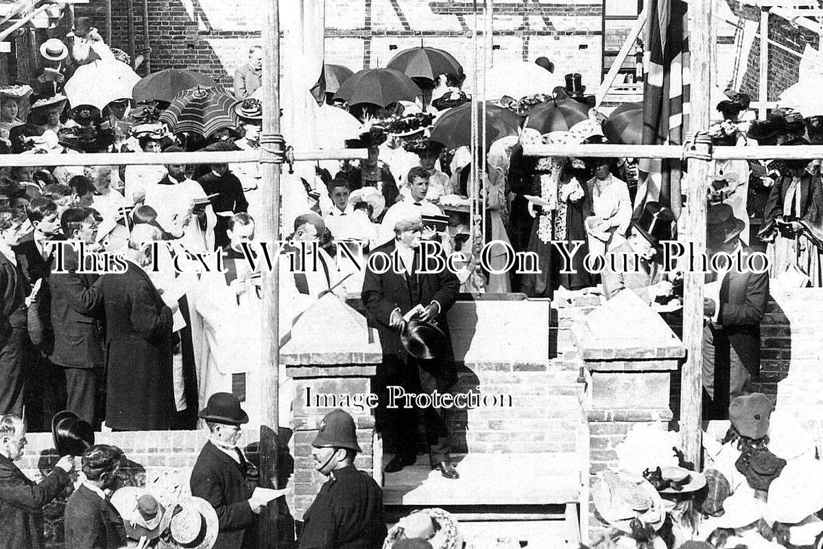 SX 4352 - Laying The Foundation Stone, Church Room, Newhaven, Sussex 1905