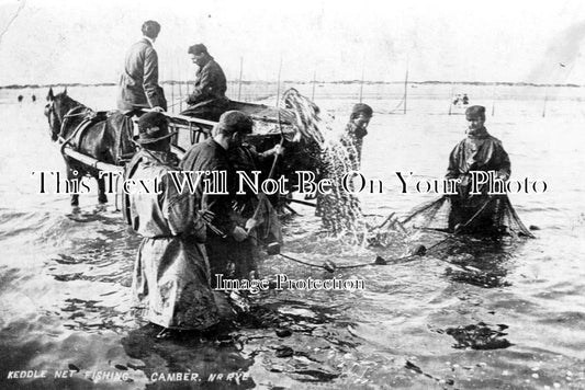 SX 441 - Keddle Net Fishing At Camber, Sussex c1904