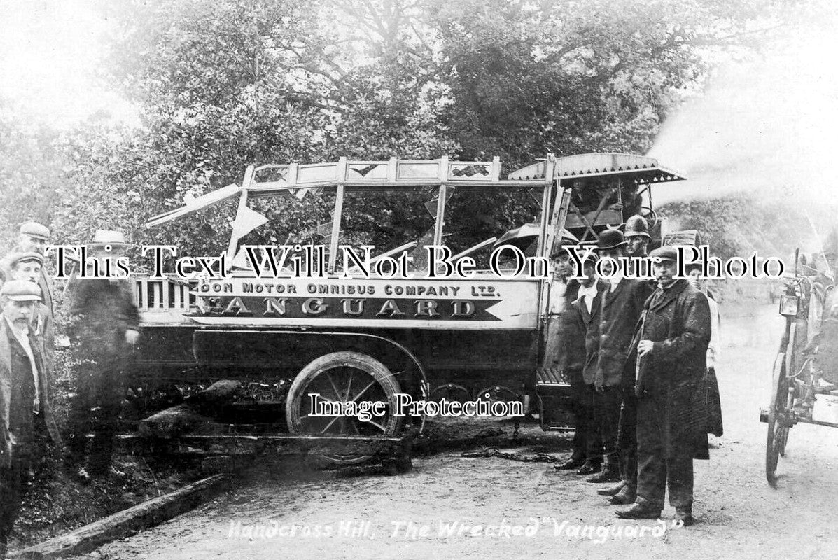 SX 4682 - Vanguard Motor Bus Accident, Handcross Hill, Sussex 1906