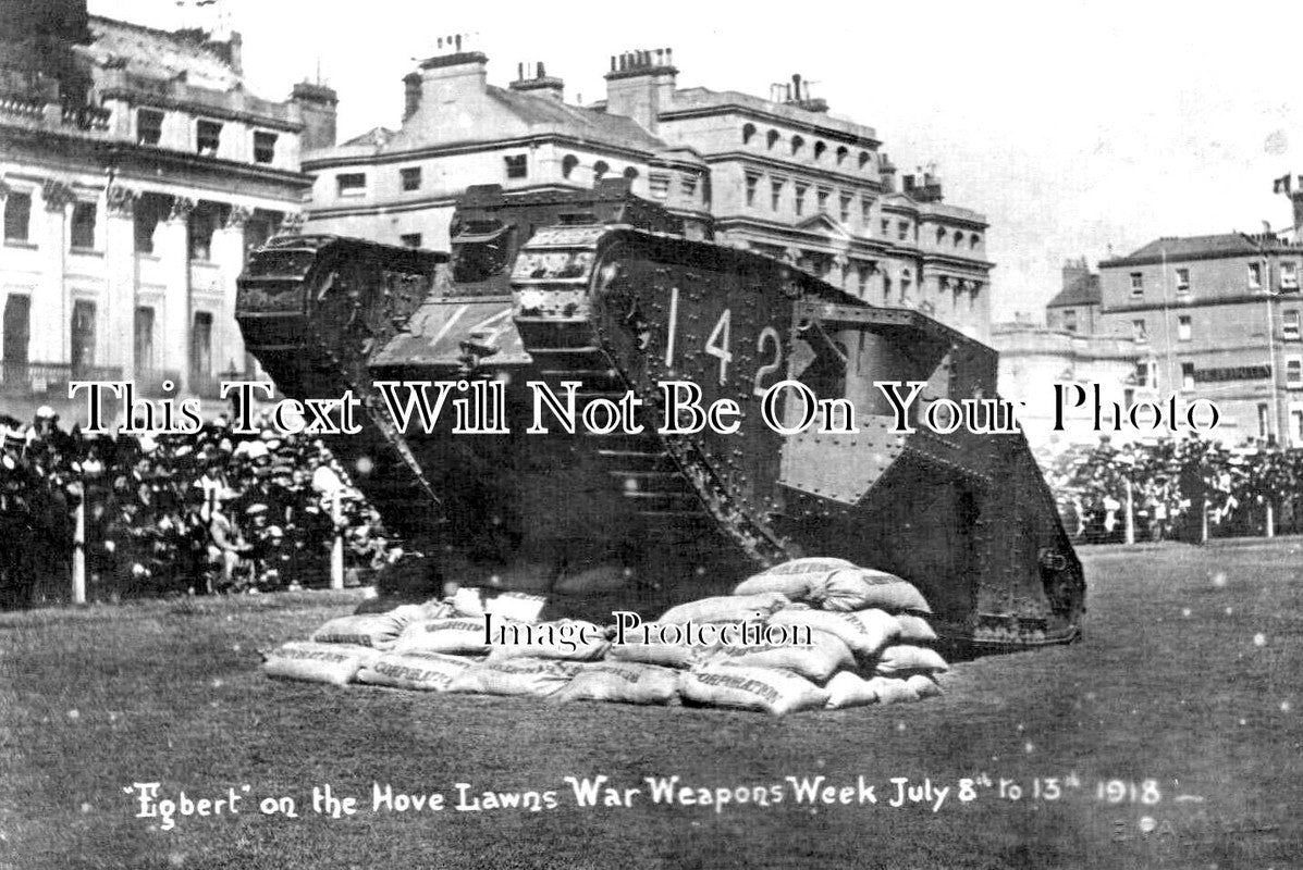 SX 4689 - WW1 Tank Egbert, Hove Lawns, Sussex 1918 WW1