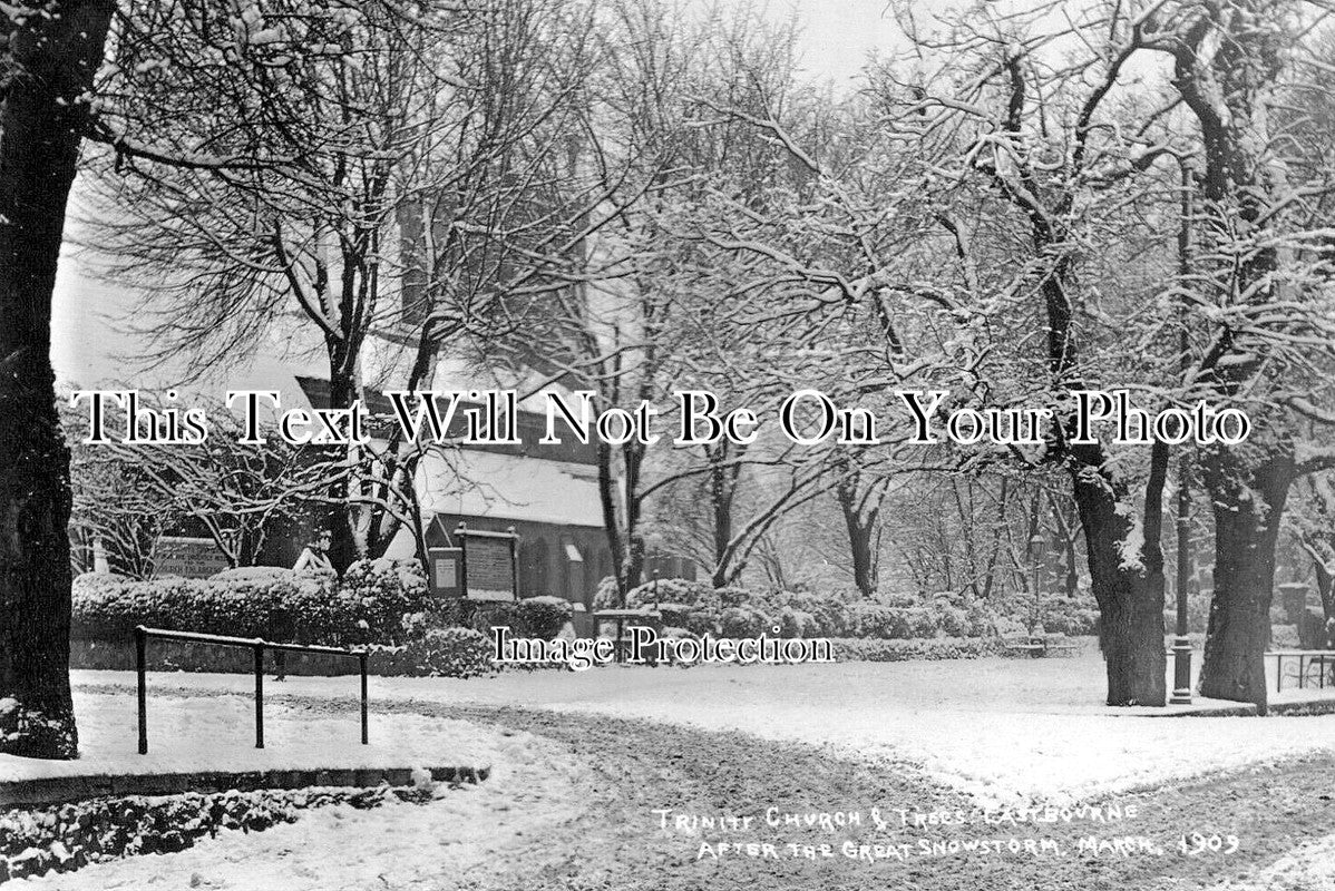 SX 4814 - Snowstorm, Trinity Church, Eastbourne, Sussex 1909